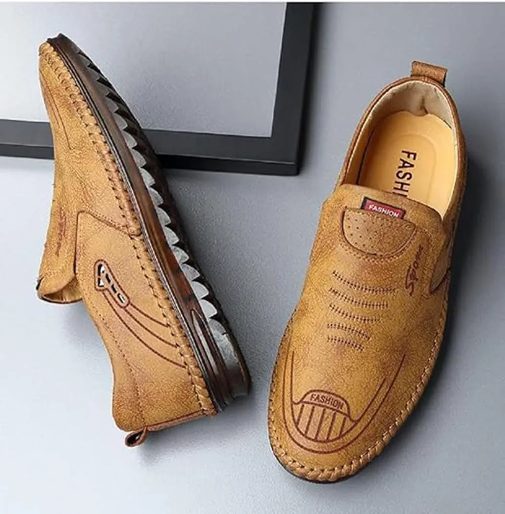 TangDao Men’s Loafers, Leather Slip On Moccasins Penny Loafers, Breathable Driving Walking Lightweight Casual Shoes