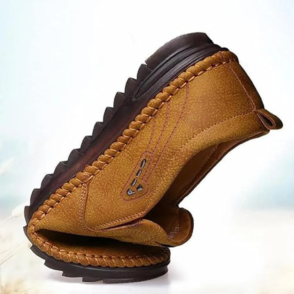 TangDao Men’s Loafers, Leather Slip On Moccasins Penny Loafers, Breathable Driving Walking Lightweight Casual Shoes