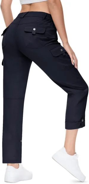 TBMPOY Women's Hiking Pants Quick Dry Convertible Lightweight Roll Up Cargo Pockets Travel Essentials Waterproof Work