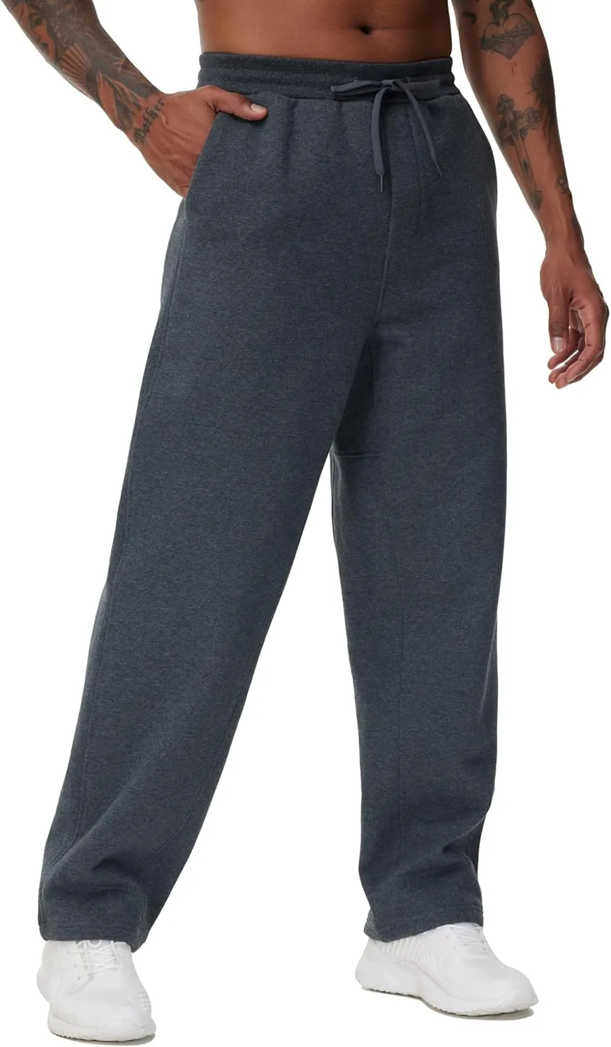 THE GYM PEOPLE Men's Baggy Fleece Workout Sweatpants with Pockets Drawstring Lounge Athletic Running Pants