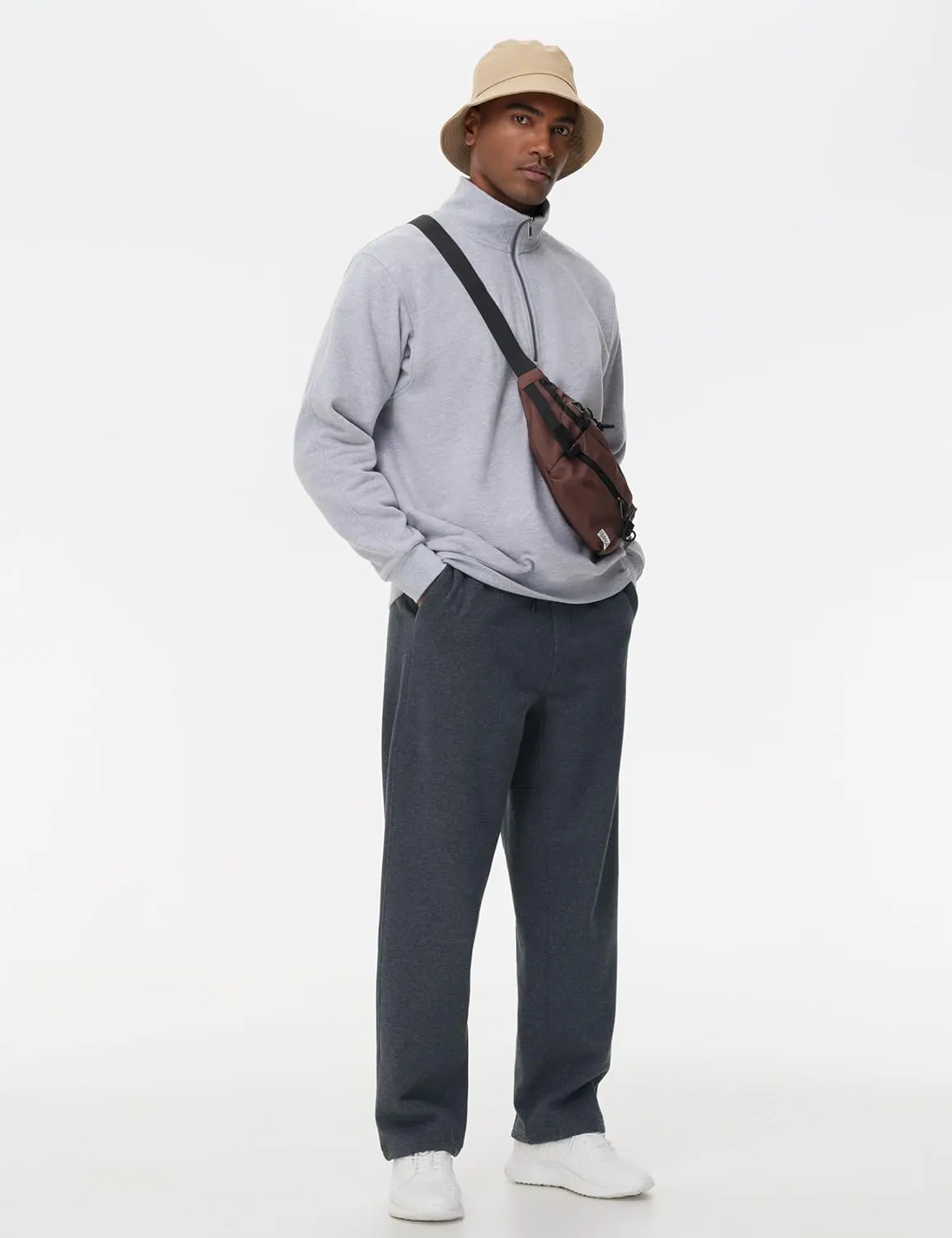 THE GYM PEOPLE Men's Baggy Fleece Workout Sweatpants with Pockets Drawstring Lounge Athletic Running Pants