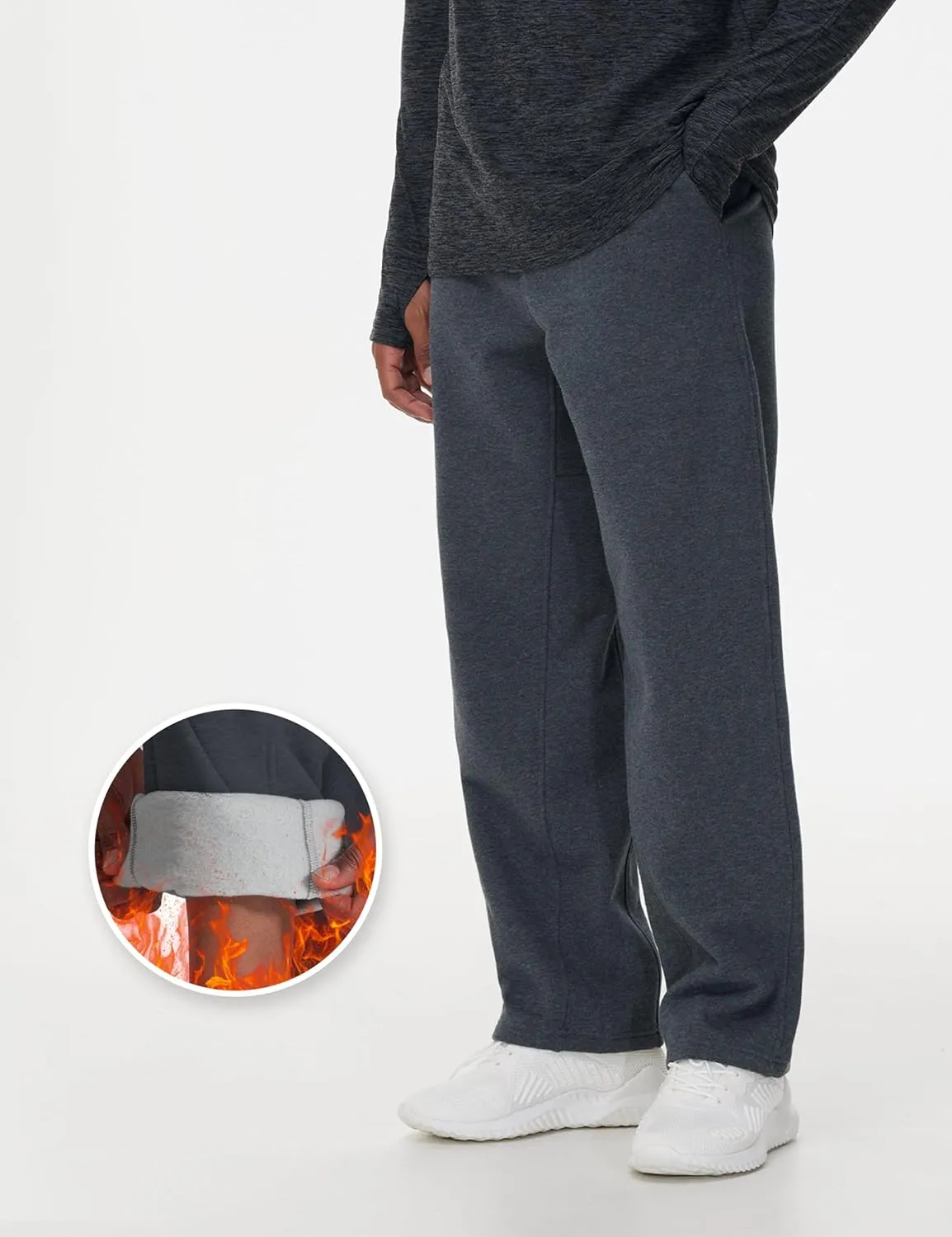 THE GYM PEOPLE Men's Baggy Fleece Workout Sweatpants with Pockets Drawstring Lounge Athletic Running Pants