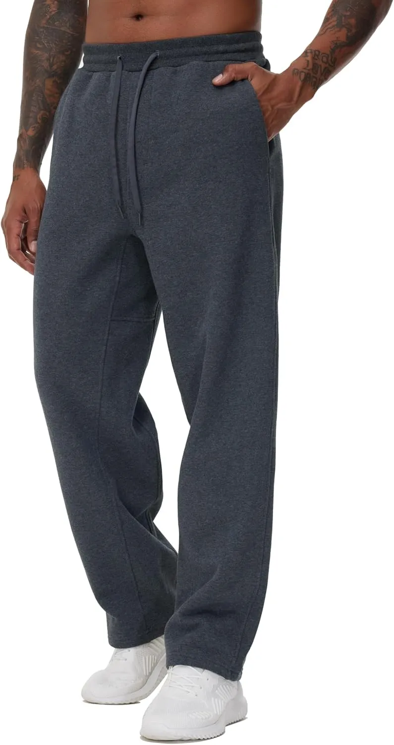 THE GYM PEOPLE Men's Baggy Fleece Workout Sweatpants with Pockets Drawstring Lounge Athletic Running Pants