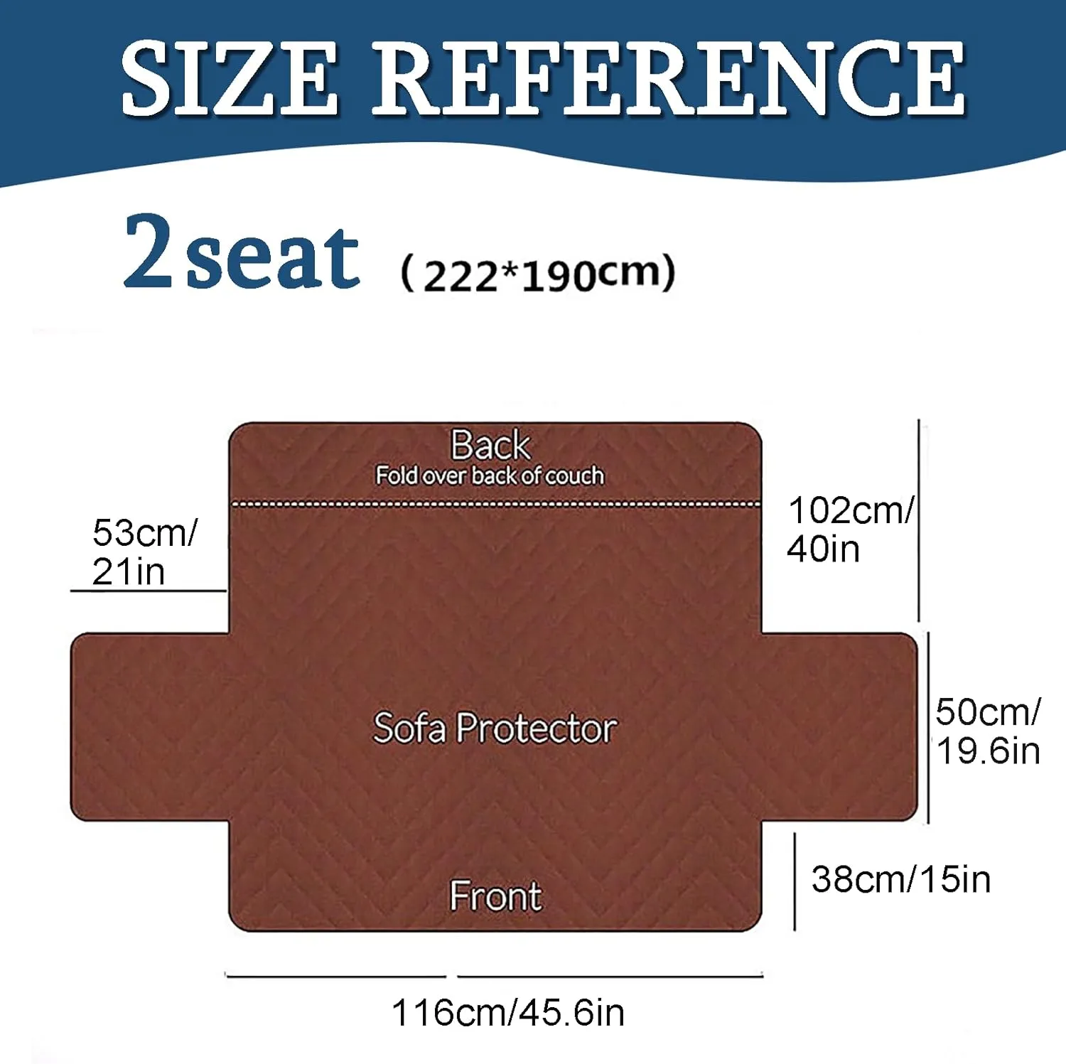 Thick Velvet Soft Couch Cover, Washable Non-Slip Protector for 1/2/3 Seats, Elastic Strap Fit 21"~66" Width(White,116 * 190CM)