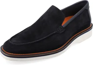 Thomas & Vine Mens Moc Toe Slip-on Suede Loafer Gaylon Lightweight Tru Comfort Foam Rubber Sole Casual Dress Shoe Navy 9 Medium MENS US