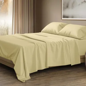 THREAD SPREAD 100% Egyptian Cotton King Size Sheets Set - Luxury 1500 Thread Count Egyptian Cotton Sheets King Size, 17" Deep Pocket, Soft, Cooling Sateen Weave Hotel Quality Bedding Set - Beige