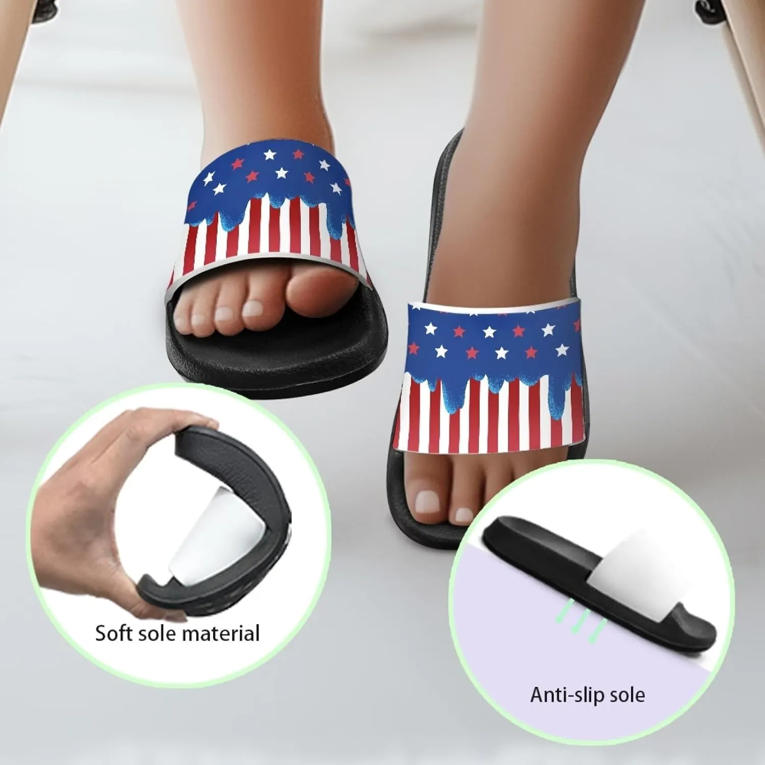 Toddler Slide Sandals Lightweight Slippers Slip Resistant Footwear Cushioned Thick Sole Beach Slides Pool Sandals