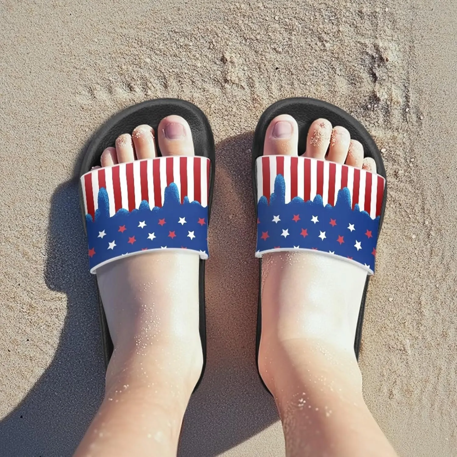 Toddler Slide Sandals Lightweight Slippers Slip Resistant Footwear Cushioned Thick Sole Beach Slides Pool Sandals