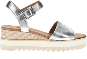 TOMS Womens Diana Platform Espadrille Casual Sandals Casual Mid Heel 2-3" - Silver