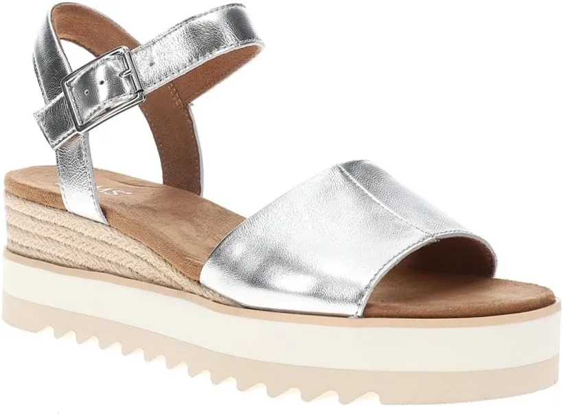 TOMS Womens Diana Platform Espadrille Casual Sandals Casual Mid Heel 2-3" - Silver