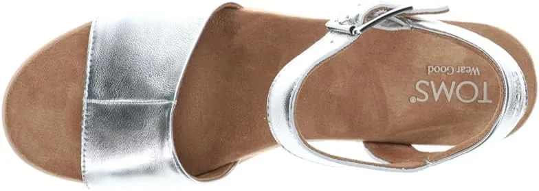 TOMS Womens Diana Platform Espadrille Casual Sandals Casual Mid Heel 2-3" - Silver