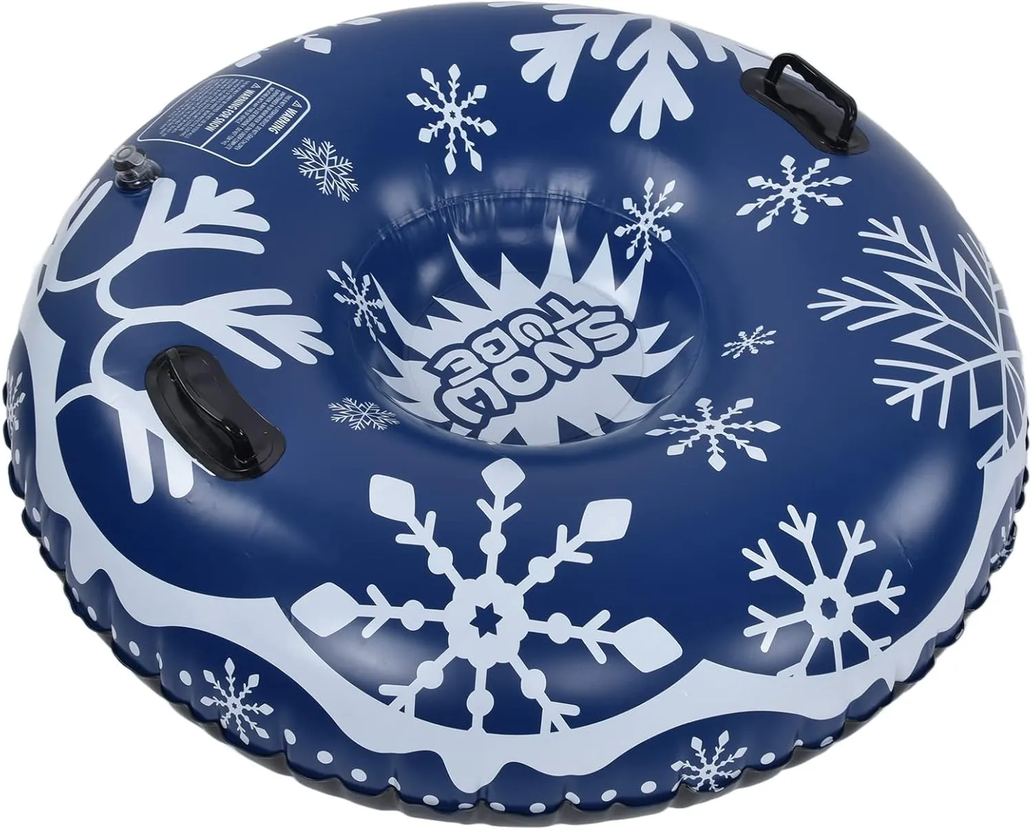 Topyond PVC Winter Inflatable Ski Circle with Handle, Excellent Air Tightness, Snow Tube Skiing Accessories, Deep Blue, ASTM Certified