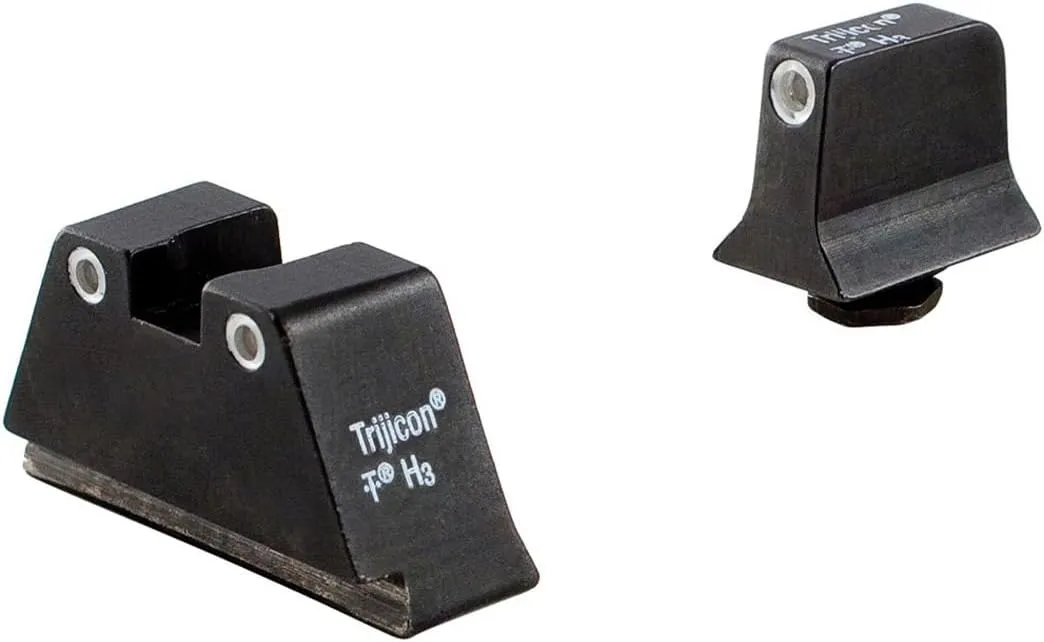 Trijicon GL204-C-600689 Bright & Tough Night Sight Suppressor Set, Glock 20/21/29/30/36/40/41, White Front/ White Rear with Green Lamps