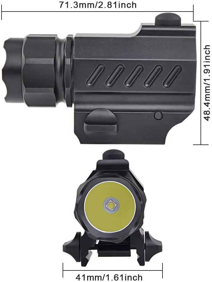 TrustFire G02 GunLight Compact Weapon-Mounted Pistol Light 210 Lumen Tactical Flashlight for G 17 19 21 22 30 43 48 and Picatinny Rail