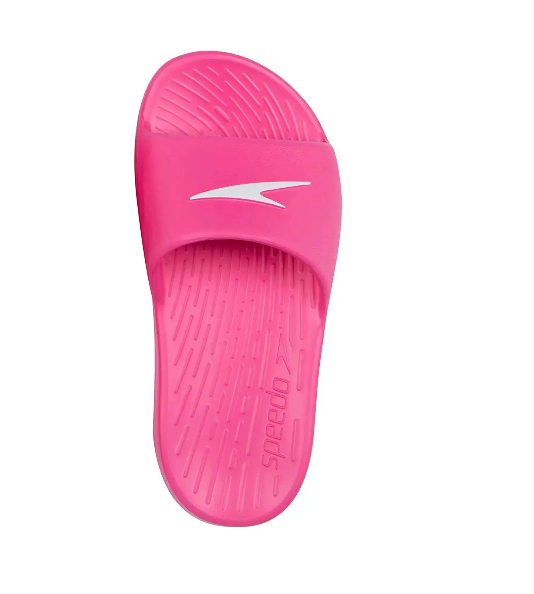 Unisex Junior's Single Colour Slides For Boys and Girls - Electric Pink & White