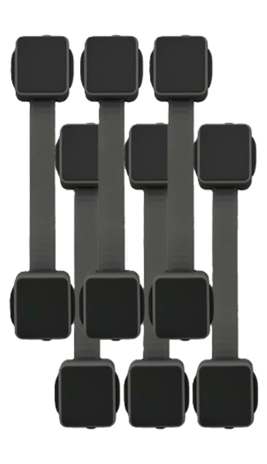 Updated Version Cabinet Locks Baby Proofing (6-Pack Black) - Child Proof Cabinet Locks, No Drilling, Easy Installation, Adjustable & Reusable, Drawer Locks Baby Proofing