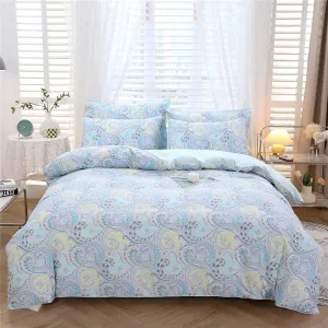 URBONUR Paisley Duvet Cover Set Twin Size 3Pcs for Boys Girls 100% Cotton Boho Bedding Light Blue Reversible Bed Sets, Ultra Soft Comforter Quilt Cover