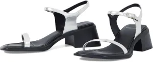 Vagabond Shoemakers INES Leather Strappy Heeled Sandal Silver EU 38 (US Women's 8) M