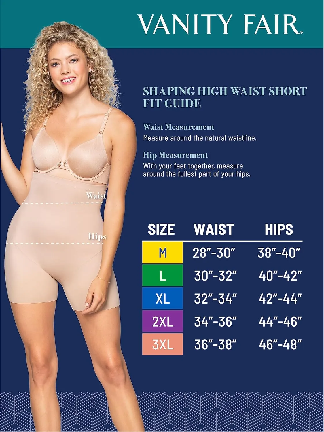Vanity Fair Women's Seamless Slip Shapewear Shorts, No Show Look Under Dresses, Skirts & Pants