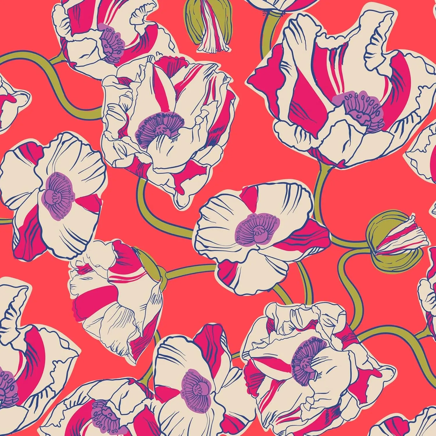 Vera Bradley Featherweight Lunch Bag, Swirling Poppies