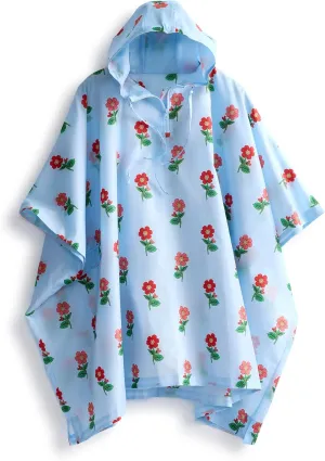 Vera Bradley Women's Disney Packable Water Resistant Rain Poncho, Mickey Meadow Ditsy, One Size