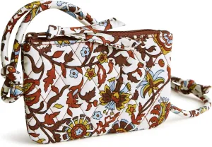 Vera Bradley Women's Premium Cotton Zip Card Pouch Lanyard ID Case