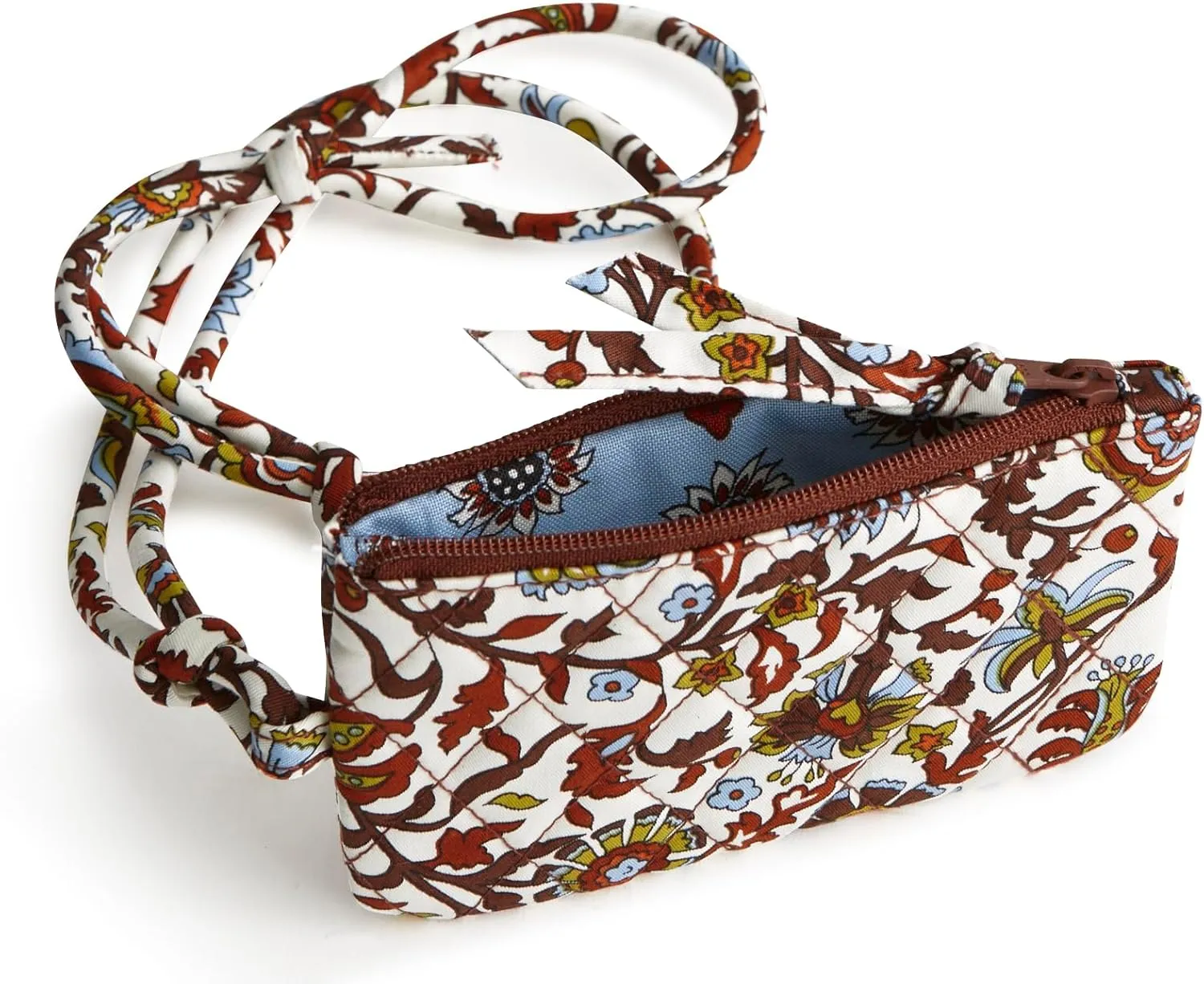 Vera Bradley Women's Premium Cotton Zip Card Pouch Lanyard ID Case