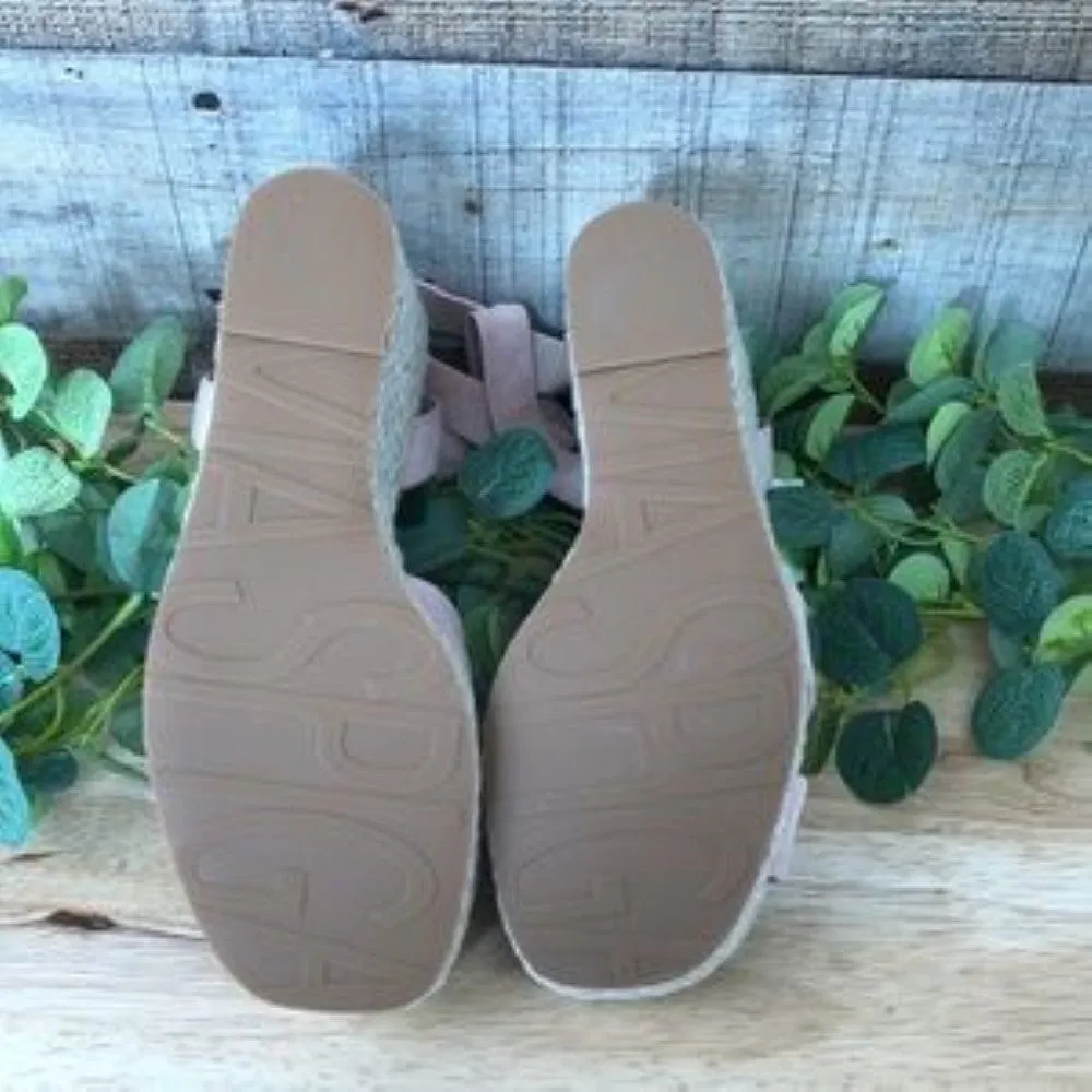 VIA SPIGA Pink 1 Platform Padded Sesilia Square Toe Wedge Espadrille Shoes 7.5 M