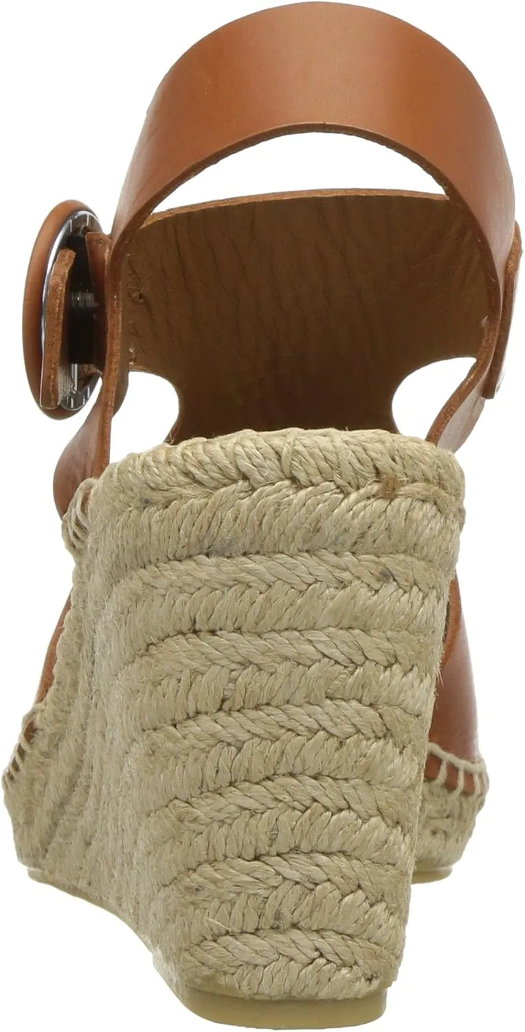 VIA SPIGA Womens Nolan Buckle Ankle Wedge Sandals