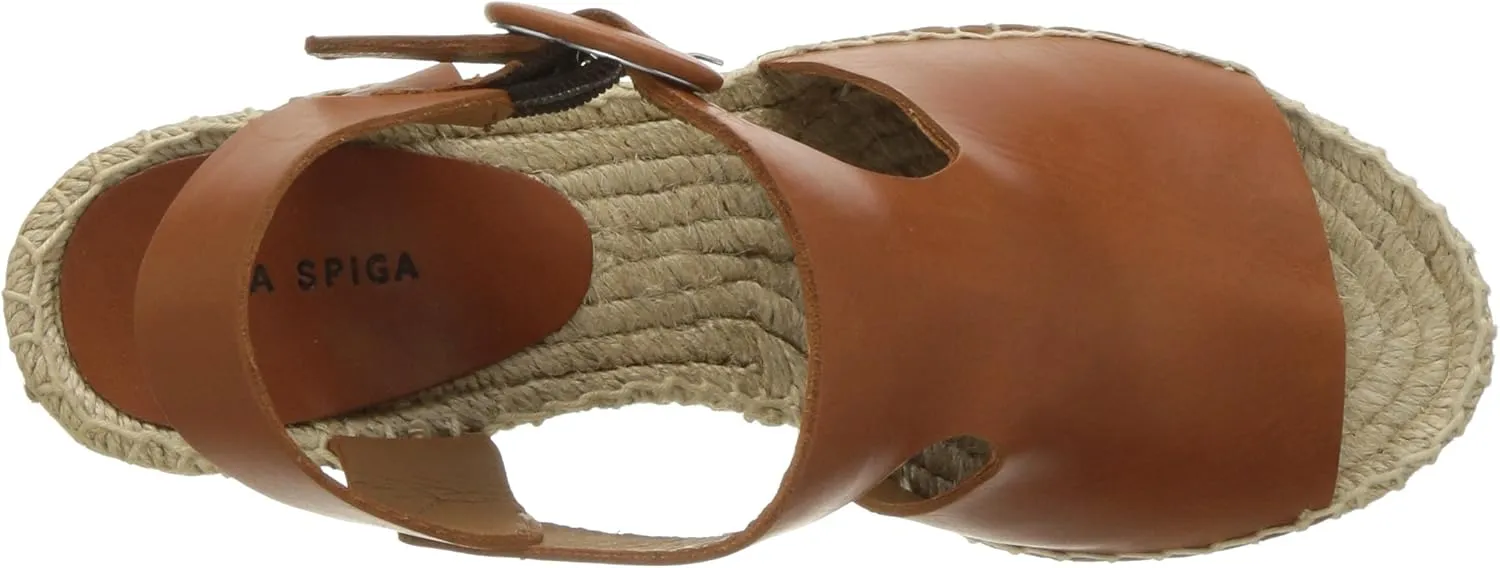 VIA SPIGA Womens Nolan Buckle Ankle Wedge Sandals