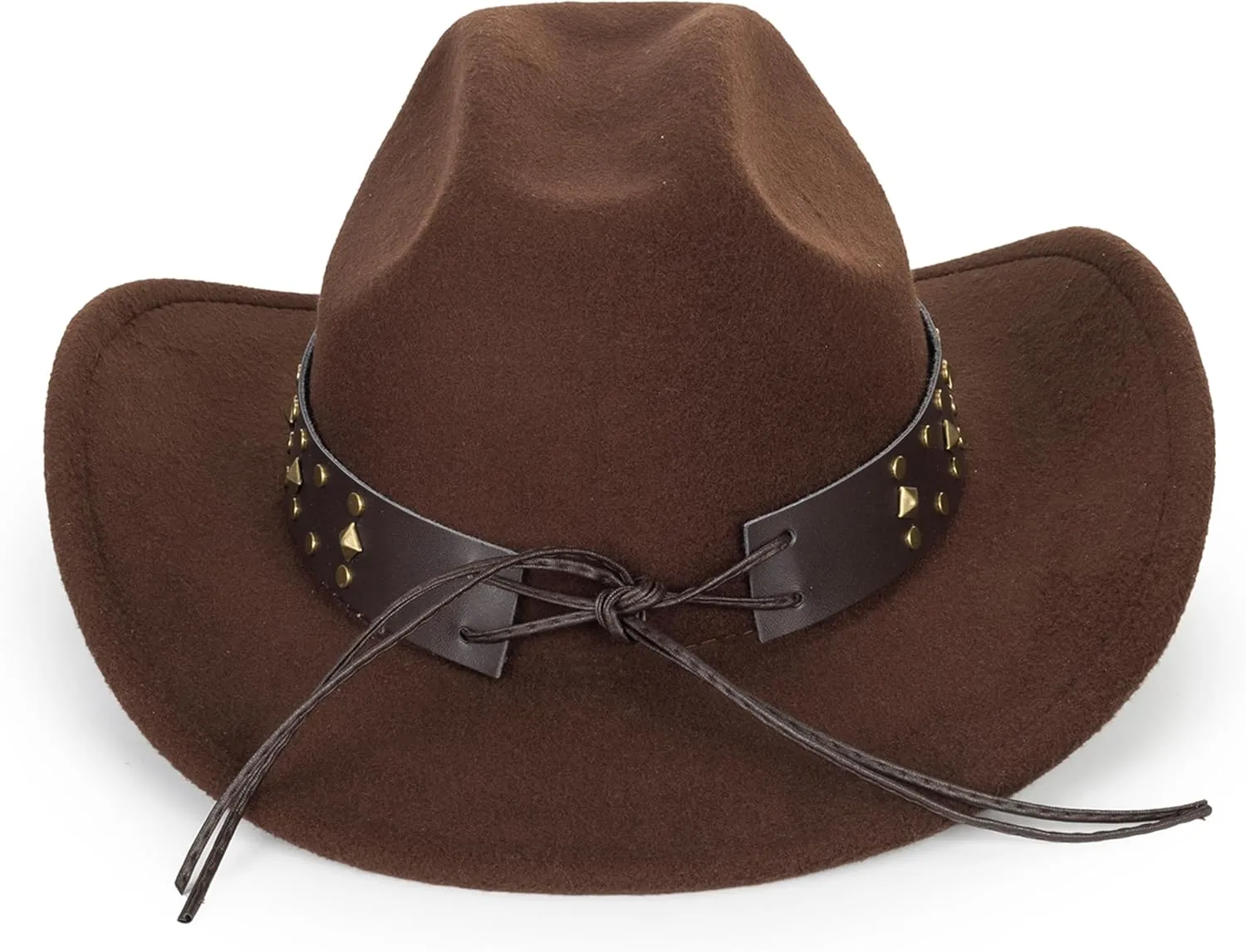 Vintage Western Cowboy Hat for Men Women - Wide Brim Cowgirl Fedora Bling Hats with Diamonds M