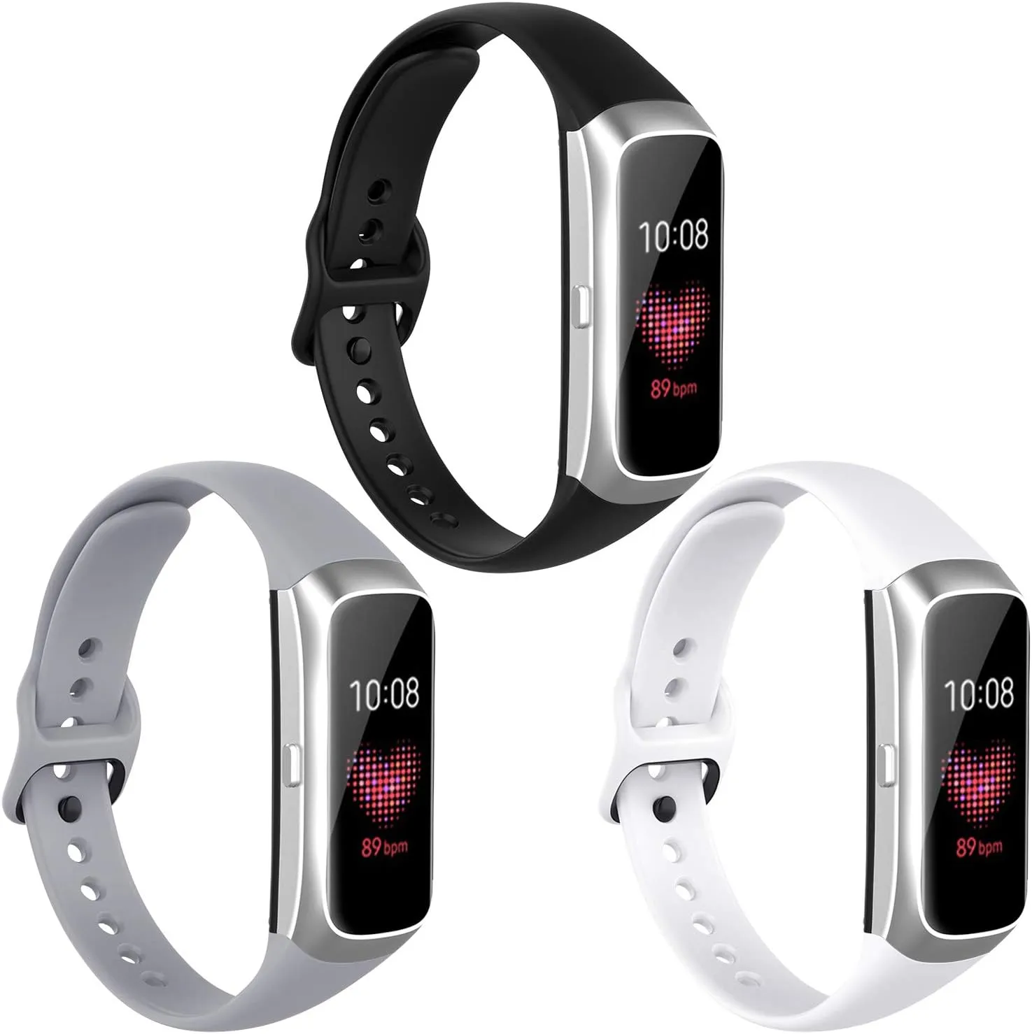 Watbro Compatible with Samsung Galaxy Fit SM-R370 Bands,Adjustable Soft Silicone Replacement Band Straps Wristbands Bracelet Fit Samsung Galaxy Fit Fitness Smartwatch for Women Men