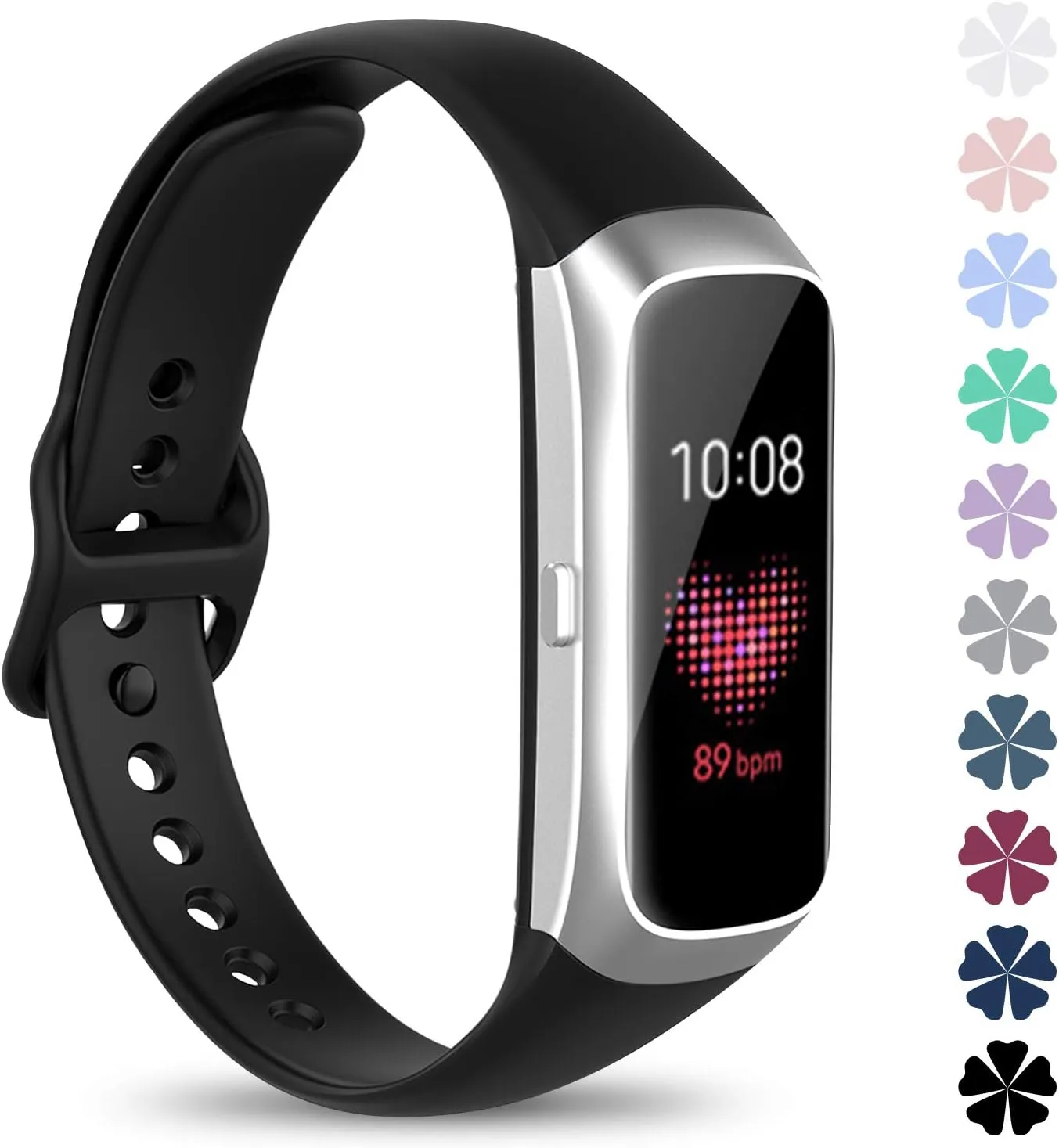 Watbro Compatible with Samsung Galaxy Fit SM-R370 Bands,Adjustable Soft Silicone Replacement Band Straps Wristbands Bracelet Fit Samsung Galaxy Fit Fitness Smartwatch for Women Men