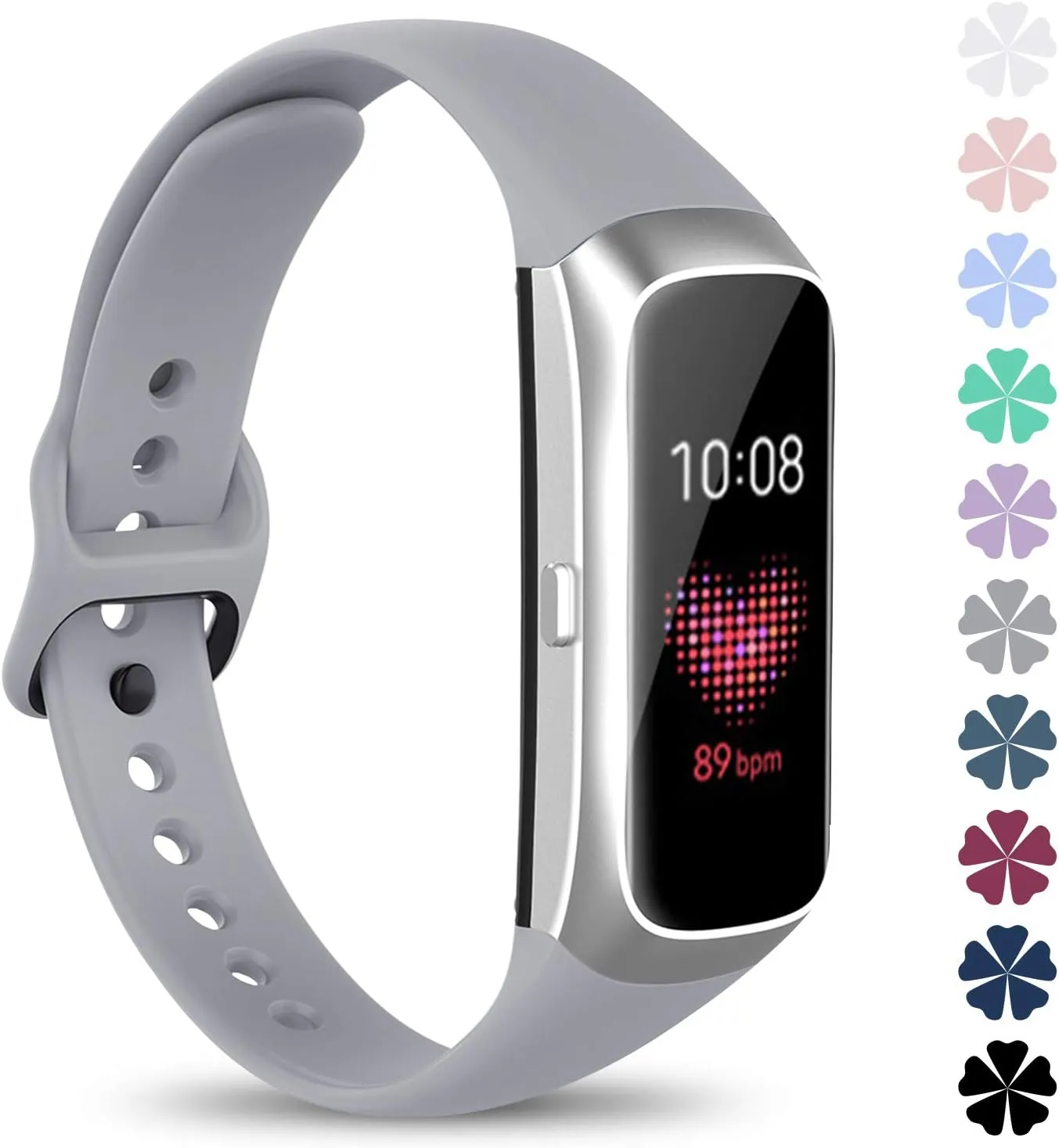 Watbro Compatible with Samsung Galaxy Fit SM-R370 Bands,Adjustable Soft Silicone Replacement Band Straps Wristbands Bracelet Fit Samsung Galaxy Fit Fitness Smartwatch for Women Men