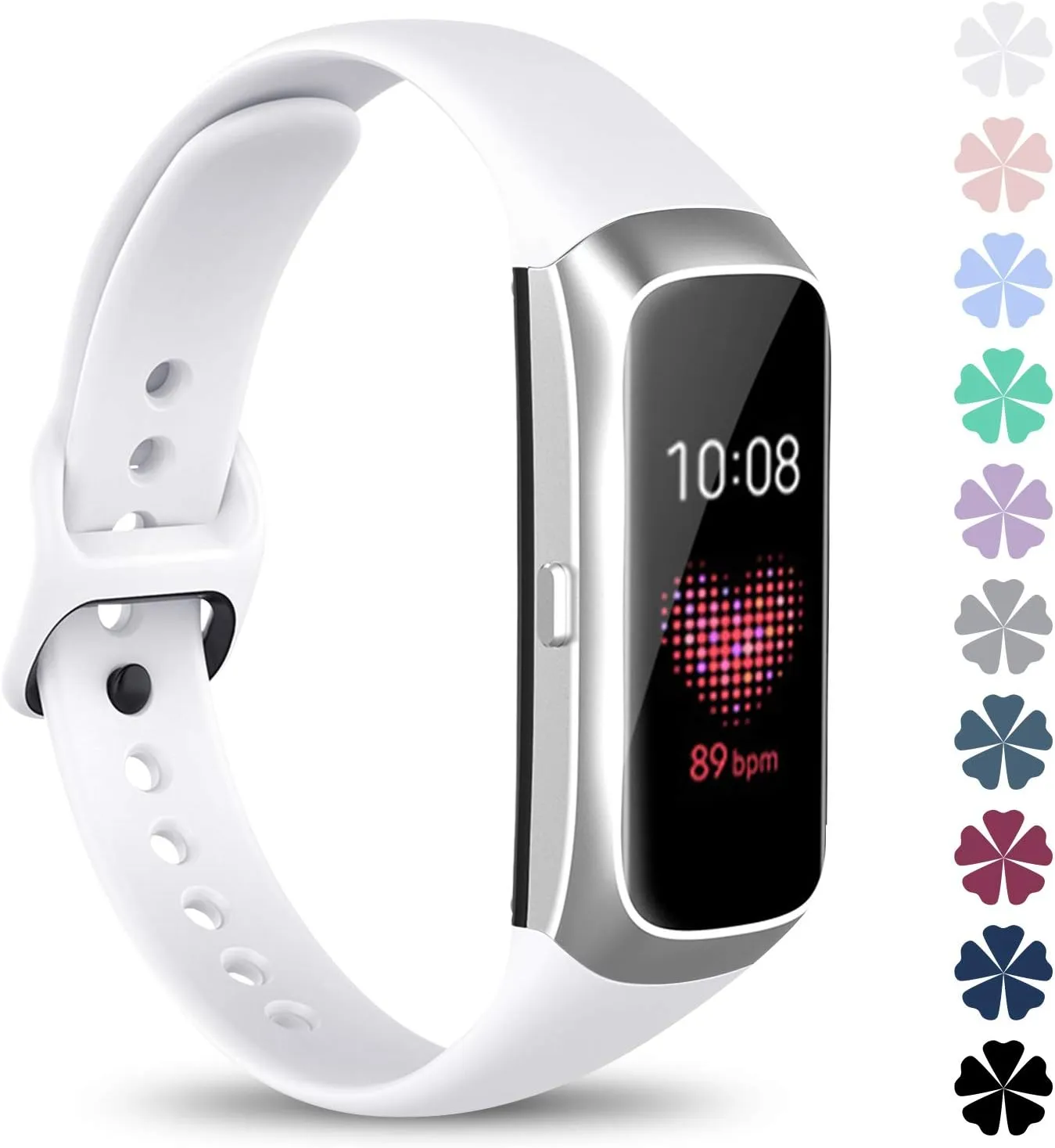 Watbro Compatible with Samsung Galaxy Fit SM-R370 Bands,Adjustable Soft Silicone Replacement Band Straps Wristbands Bracelet Fit Samsung Galaxy Fit Fitness Smartwatch for Women Men