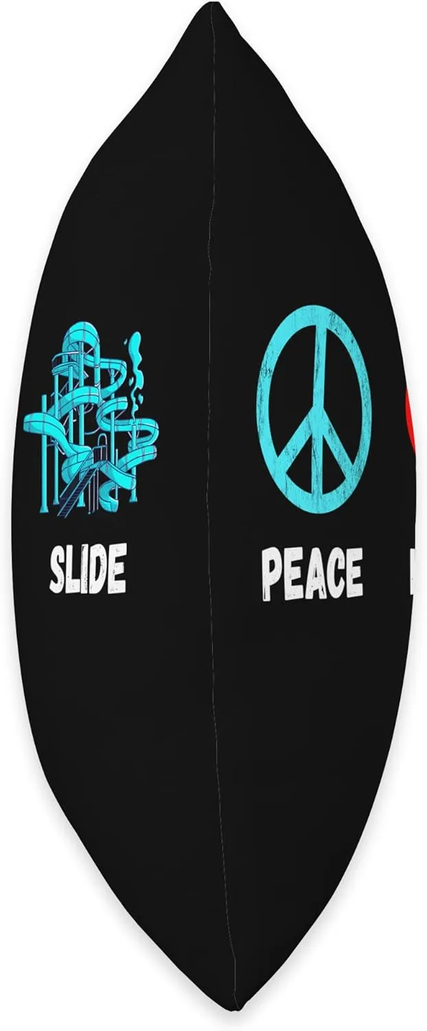Waterslides Love Peace Slide Amusement Water Slide Lover Throw Pillow