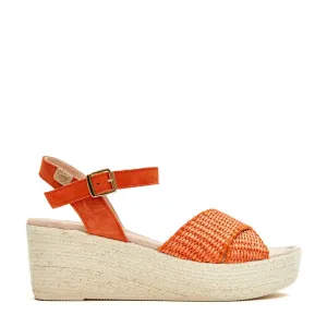 Wedges | Cross Over | Rafia Orange
