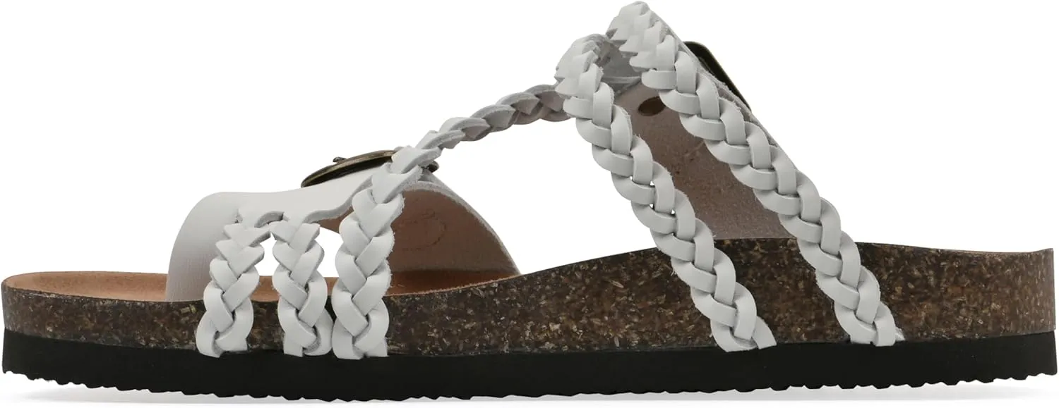 WHITE MOUNTAIN Women's Haziest Braided Signature Comfort-Molded Footbed Sandal