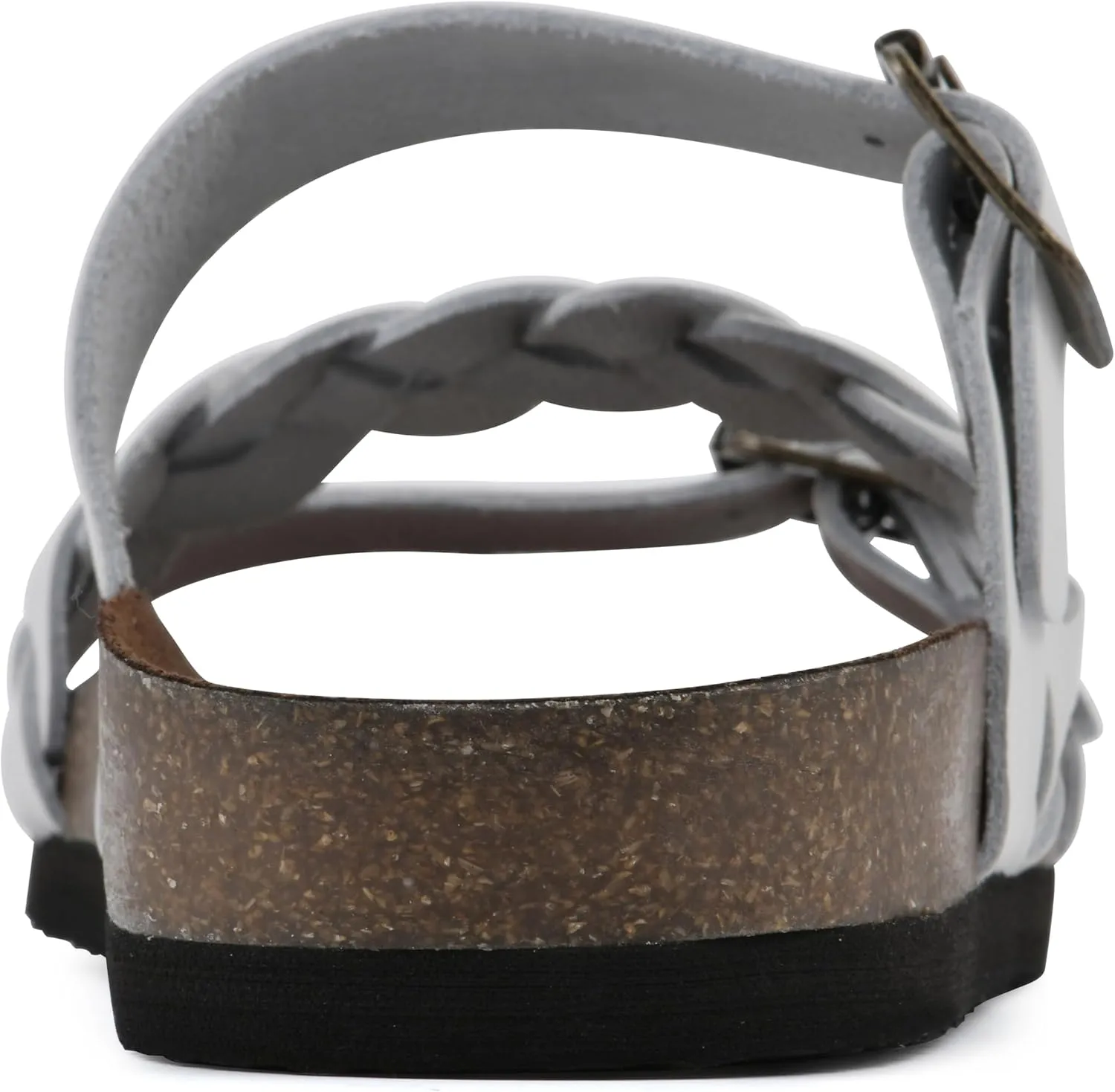 WHITE MOUNTAIN Women's Huntington Signature Comfort Molded Footbed Double Buckle Braided Sandal