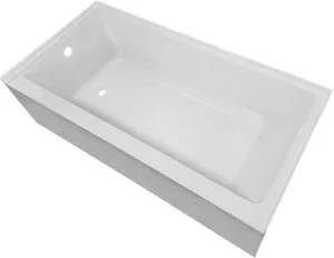 Whitehaus WHAB6030-L-WH Alcove Soaking Bathtub With Drain Hole Options