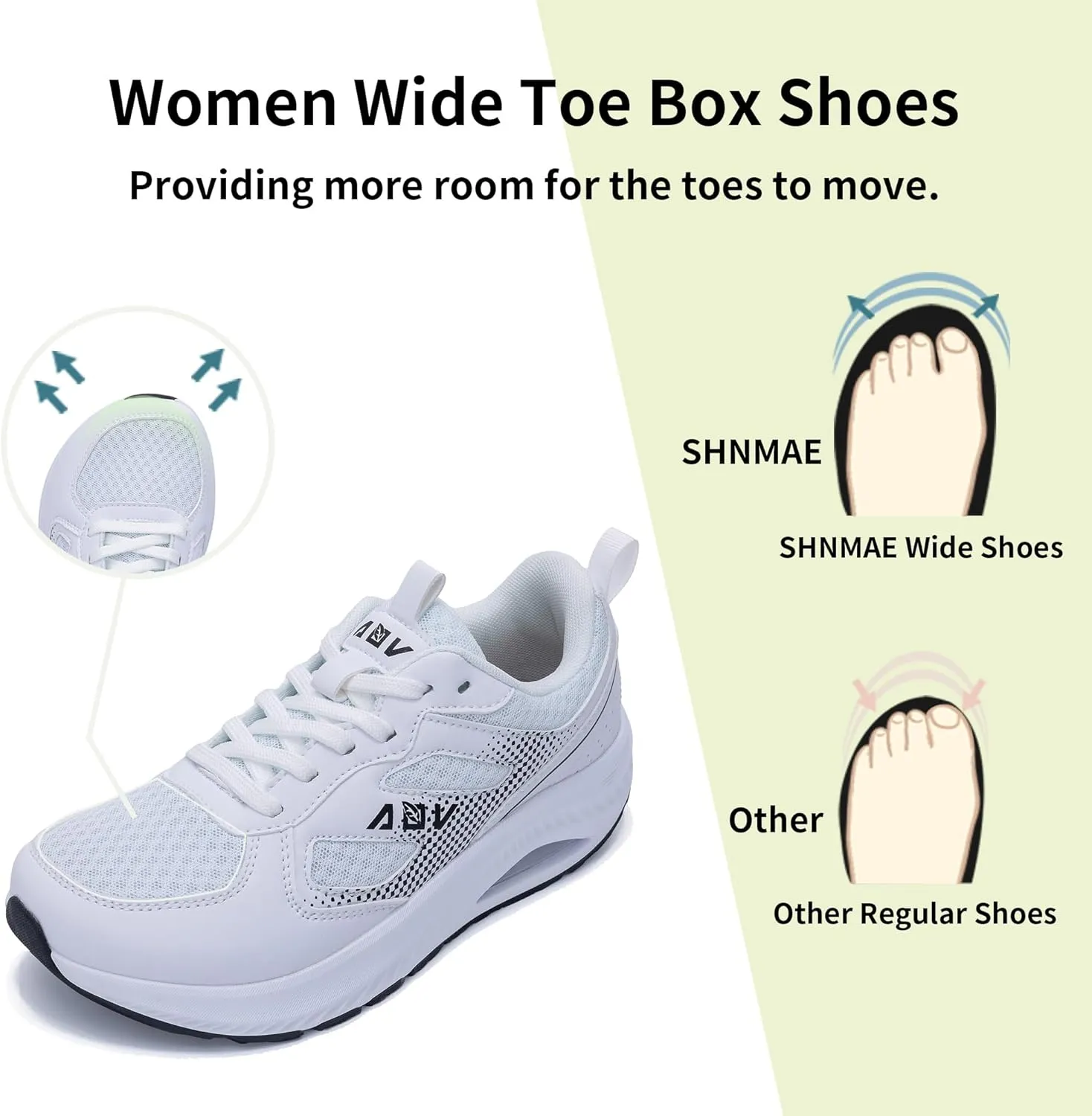 Wide Toe Box Shoes Women Arch Support Walking Shoes Plantar Fasciitis Orthotic Tennis Sneakers
