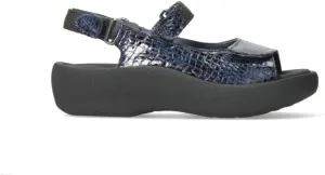 Wolky Women's Flat Sandals, Blue Mini Croco Leather, 9.5-10