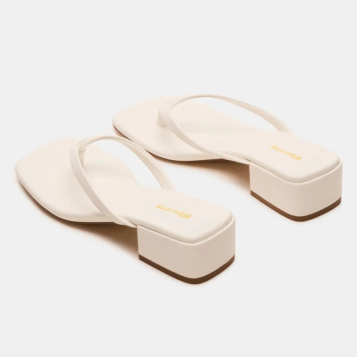 Women Classic Comfortable Slip on Flip Flops Open Toe Block Low Heel Slide Sandals Summer Vacation Casual Dress Shoes Size 4-16 US