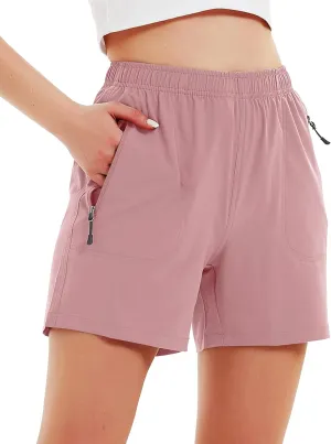 Women's 5" 7" Hiking Cargo Shorts Quick Dry Lightweight Athletic Outdoor Shorts for Workout with Zipper Pockets