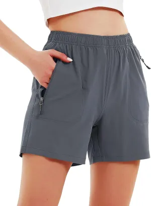 Women's 5" 7" Hiking Cargo Shorts Quick Dry Lightweight Athletic Outdoor Shorts for Workout with Zipper Pockets