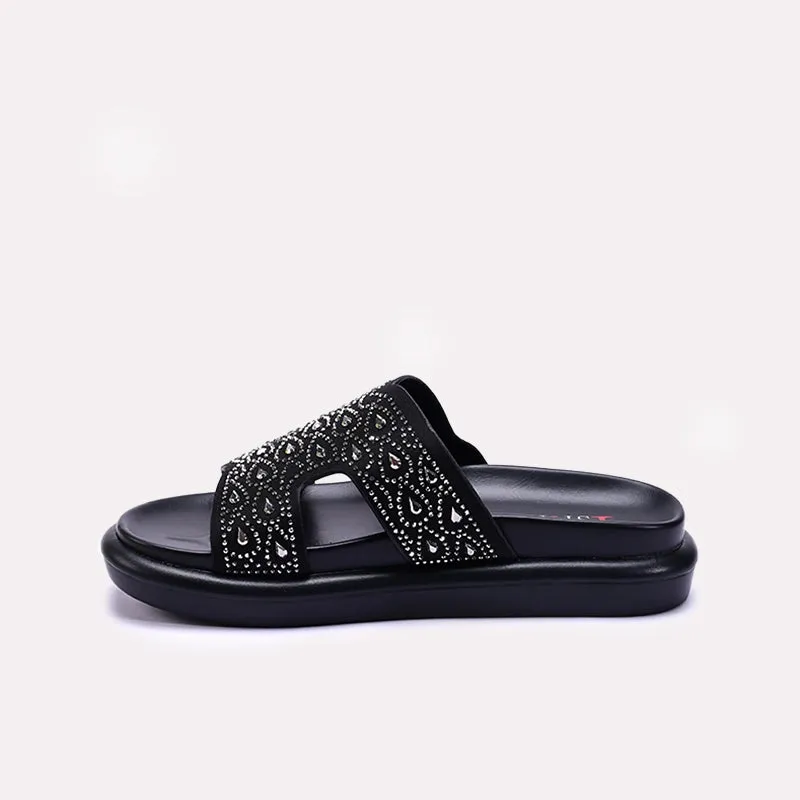 Womens Black Soft Casual Slippers 0413321