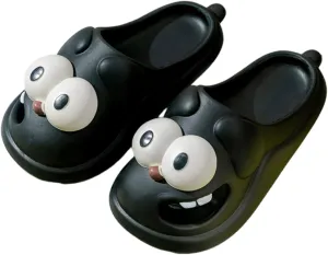 Women´s Cute Big Eyed Dog Slides, Anti-Slip Beach Pool Shower Shoes, Closed Toe Slide Sandals,with Cushioned Thick Sole,Funny EVA Sandals Indoor Outdoor
