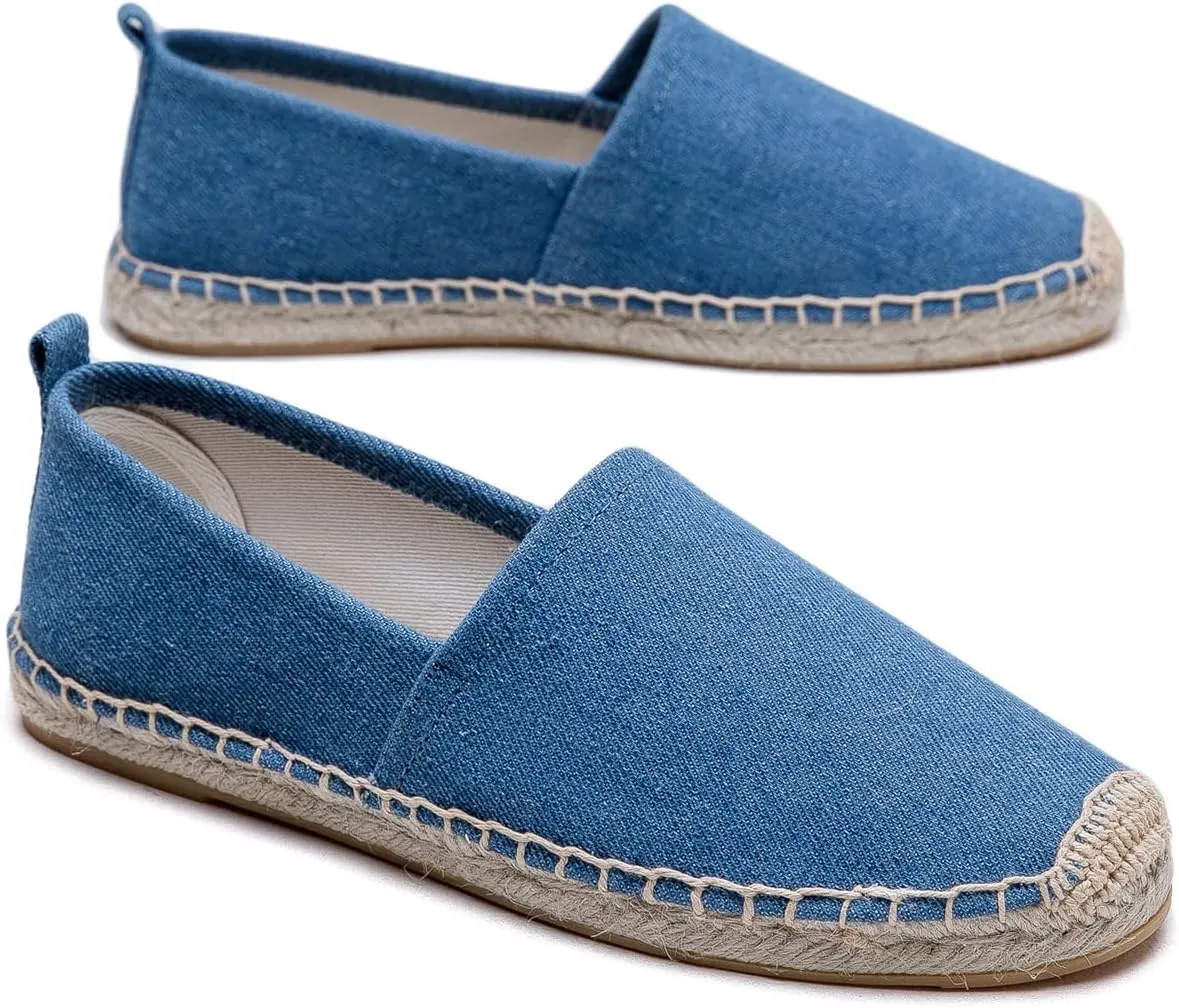 Women's Flat Espadrilles - Soft Women Sneakers Canvas Espadrille Fashion Simple Design Non-Slip Sole Suitable for Summer,Spring,Autumn Any Scenario