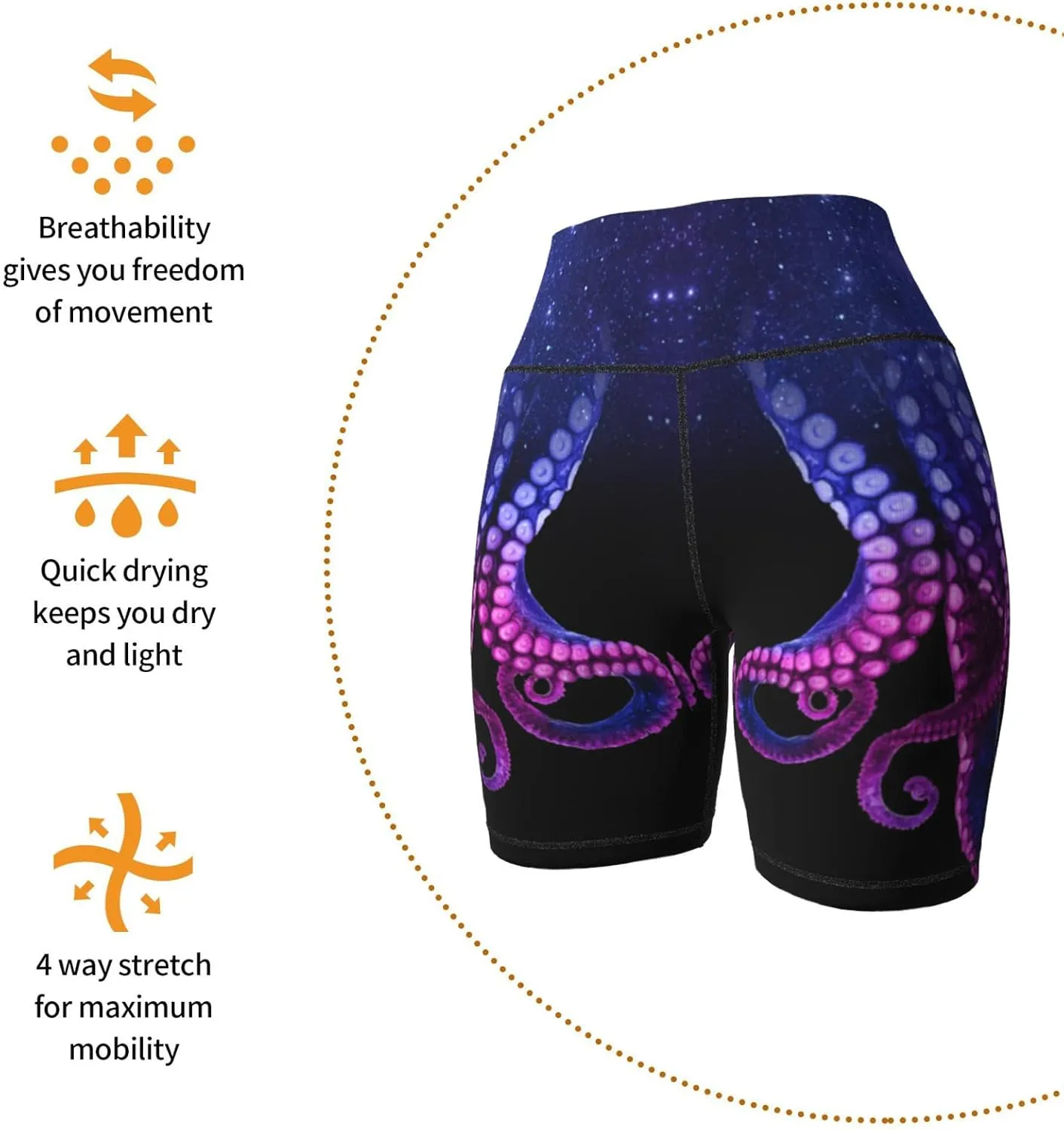 Women's High Waist Bike Shorts for Workout Sports Athletic Running Hiking Biker Yoga Gym Size