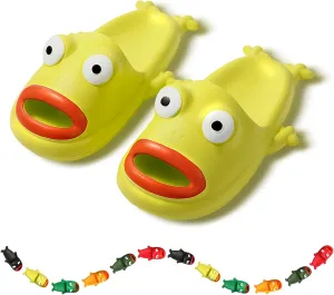 Womens Slides,Cloud Slides for Women Men,Frog Slippers,Frog Flip Flops,Funny House Slide Sandals for Beach Pool Shower Outdoor Indoor
